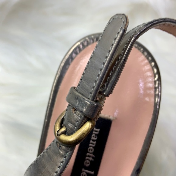 Nanette Lepore Salsa Swirl Heels Pewter Nude Size 6 - Picture 7 of 14